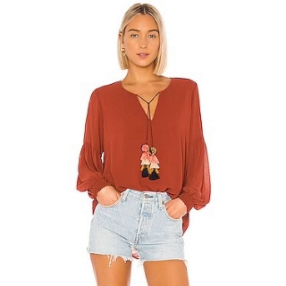 Show Me Your MuMu Jelina Tassel Tunic Top Sienna XS